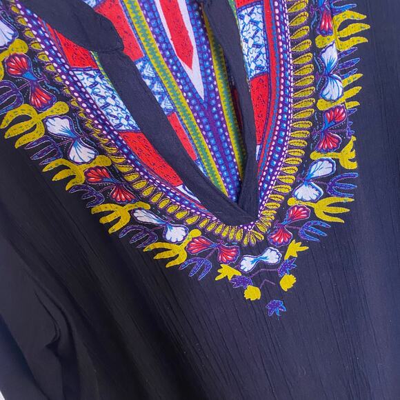 Emma G Black Aztec Print Tunic Medium - Picture 3 of 10